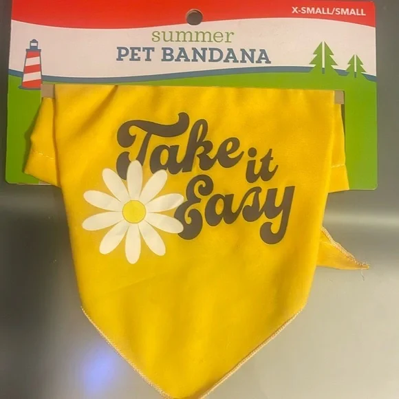 Summer Pet Bandana “Take It Easy” X-Small/Small NEW - Picture 1 of 4
